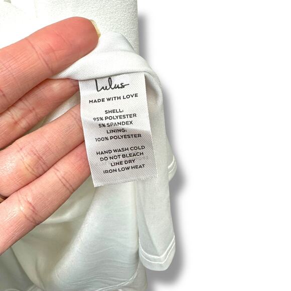 Lulus Bridal NWT Loving Fate White Bow Square Neck Backless Maxi Gown Dress XL - Picture 10 of 11